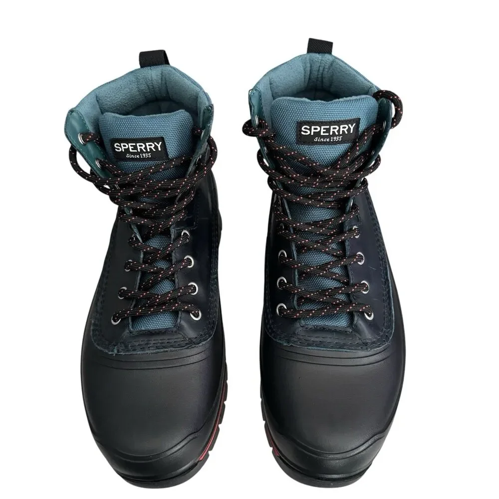 Sperry Cannon Winter Lace Up Leather Waterproof Boots (STS24399) Teal Mens US 9M